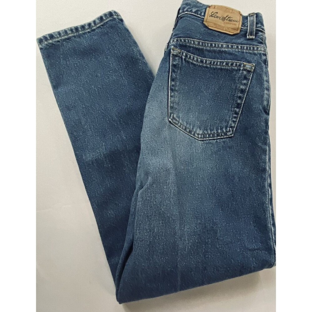 Levis Signature Womens Relaxed Fit Straight Leg Denim Blue Jeans Size 8M
